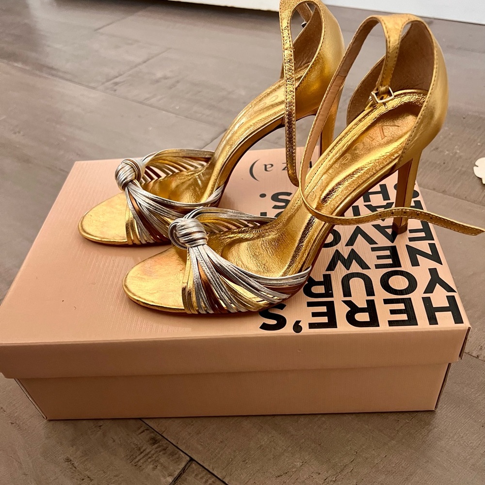 Vicenza Morelia Metallic, Open Toe, Strappy, Sandal Heel.